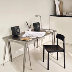 KEF LSX II Wireless Powered Bookshelf Speaker System -Trendy Electronic Audio Supplies Store 22 KEF LSXII carbon black portrait with P1 2 1050x1050 1