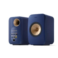 KEF LSX II Wireless Powered Bookshelf Speaker System -Trendy Electronic Audio Supplies Store 22 KEF LSXII front back perspective cobalt blue 1050x1050 1