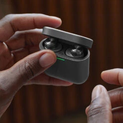 Bowers & Wilkins Pi5 S2 True Wireless Earbuds -Trendy Electronic Audio Supplies Store BW20 20Pi520S220Storm20Grey20Case20Lifestyle20 201x1 1050x1050 1
