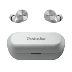 Technics EAH-AZ60M2 True Wireless Noise Cancelling Earbuds 25 Technics EAH-AZ60M2 True Wireless Noise Cancelling Earbuds -Trendy Electronic Audio Supplies Store EAH AZ60M2 Front Earbuds Out Case Closed S Silver 1050x1050 1