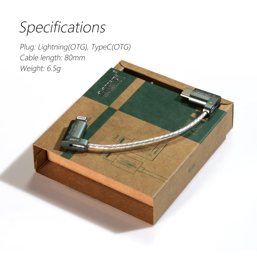 DdHiFi MFi06 Lightning To USB-C OTG Cable (L-Shape) 7 DdHiFi MFi06 Lightning To USB-C OTG Cable (L-Shape) - Image 5