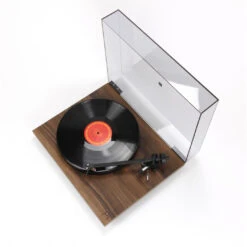 Rega Planar 1 Walnut Turntable With Carbon Cartridge -Trendy Electronic Audio Supplies Store PLANAR 1 WALNUT EFFECT highview onside lidopen LP 1050x1050 1