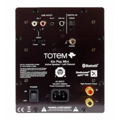 Totem KIN Play Mini V3 Powered Bookshelf Speakers -Trendy Electronic Audio Supplies Store kin play mini rear panel close up 2 1050x1050 1